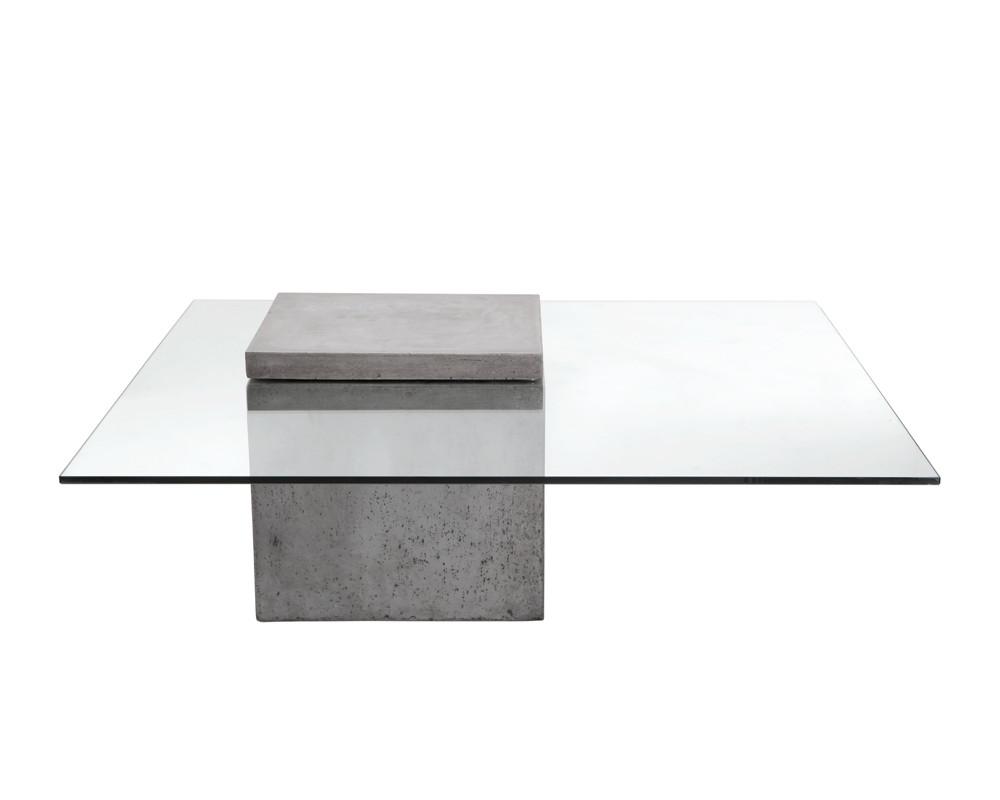 Concrete and store glass table