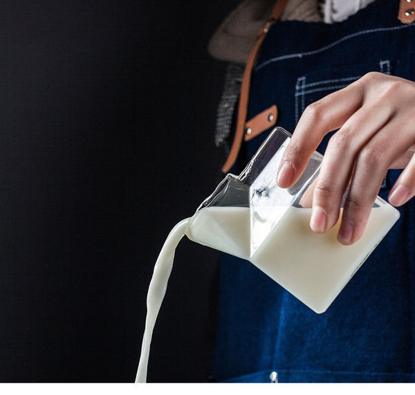 Transparent Milk Box Shape glass Cups/Creamer Pitcher